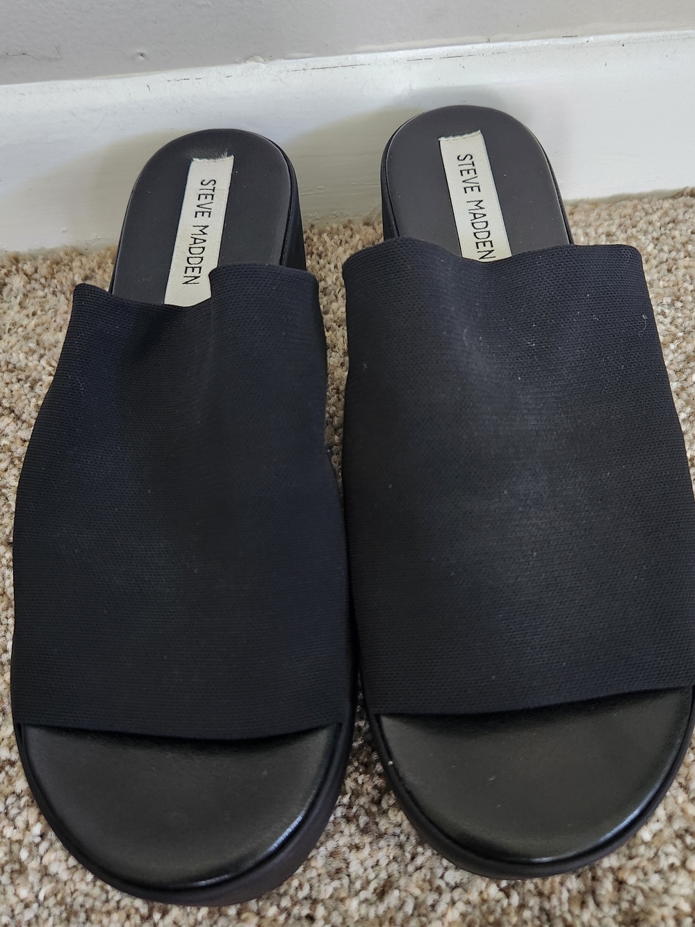 Steve Madden Women's Black Slide Sandals